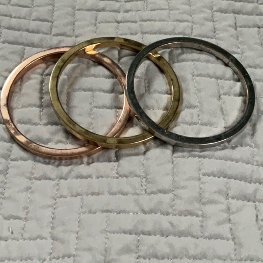 Guc Coach tri-color stackable bracelets